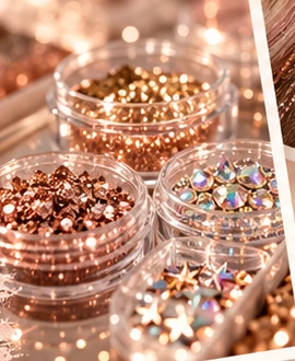 Pretty pots of glitter and decorative gems